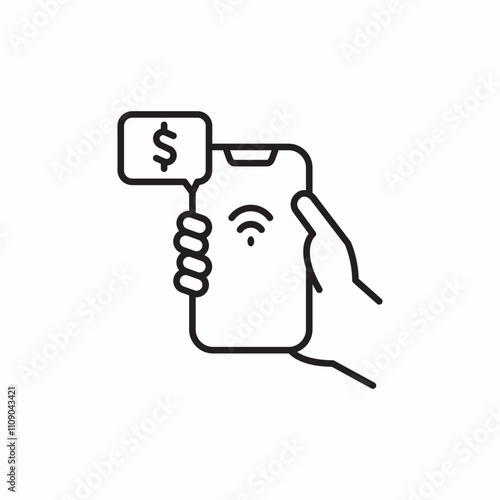 phone payment wireless icon sign vector