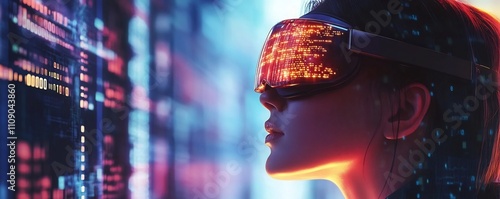 Futuristic Woman in VR Glas...