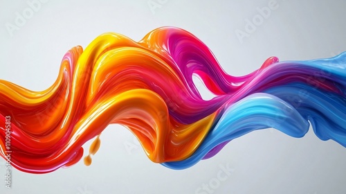 Vibrant 3D Fluid Banner with Dynamic Movement Illustration