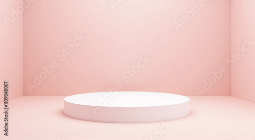 white background with pink and white wall