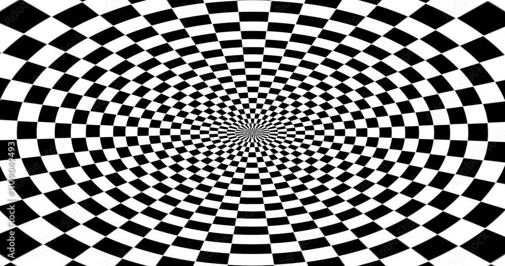 Fototapeta premium black and white circular checkboard background 