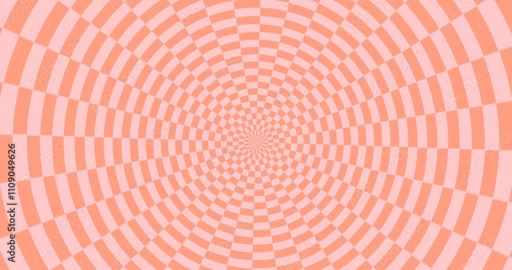 Fototapeta premium light pink and beige circular tunnel shape checkerboard background 