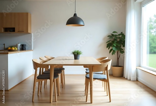 Wallpaper Mural dining room with dining table Torontodigital.ca