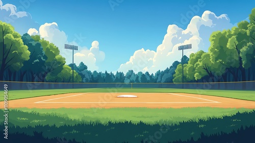 A sunny day at the baseball field, ready for the big game!
