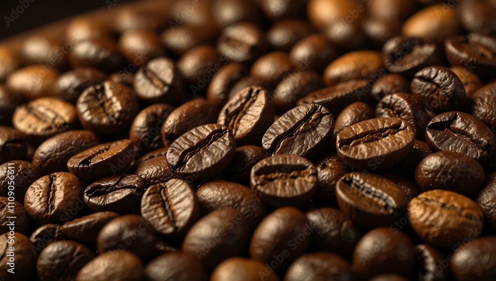 Fototapeta premium Variety of coffee beans showcasing different roasts and flavors.