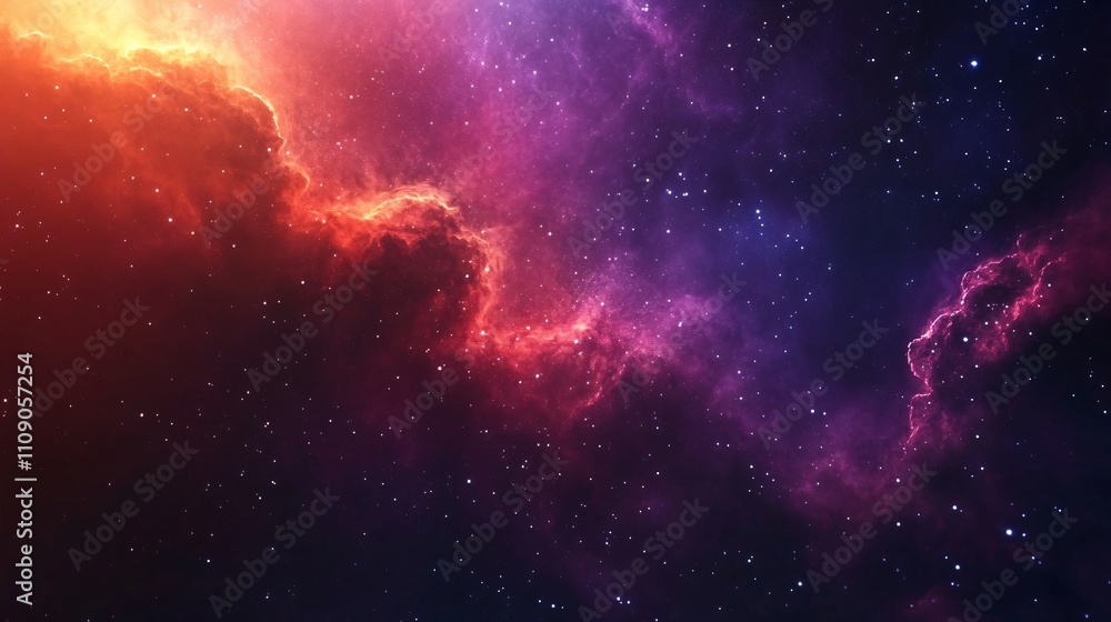 Fototapeta premium Vibrant Space Galaxy Nebula Cloud on Starry Night Cosmos Background