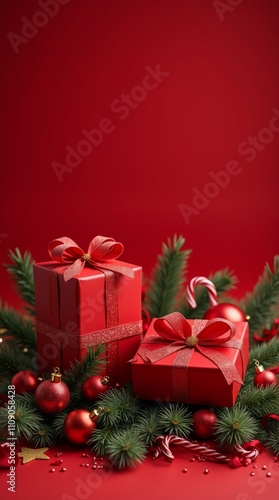 A Classic Christmas Scene: Gifts and Festive Décor