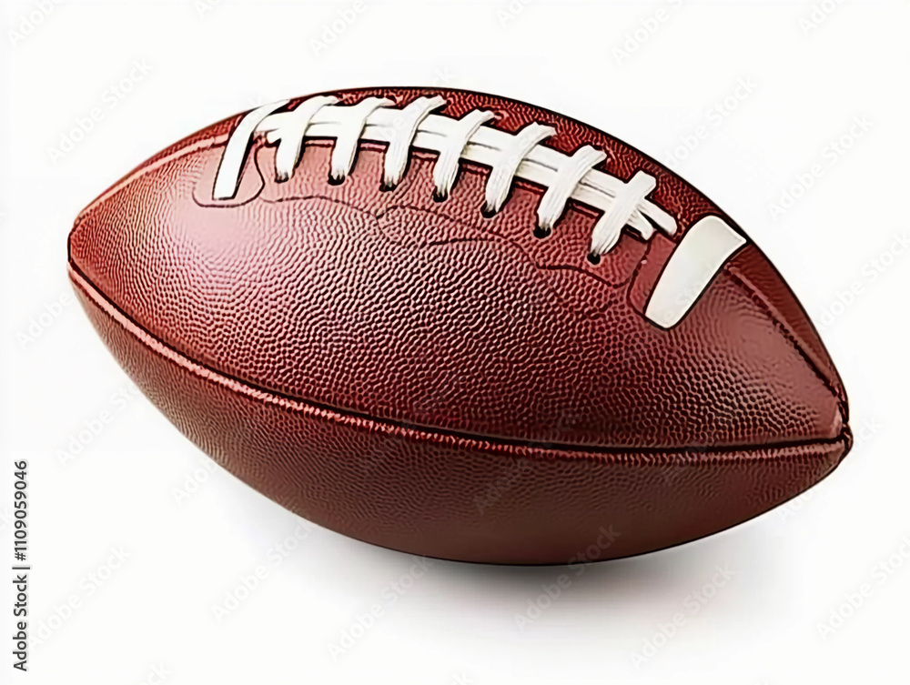 Fototapeta premium Leather American football ball on white background with clipping path, sports equipment