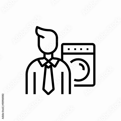 man doing laundry icon sign vector