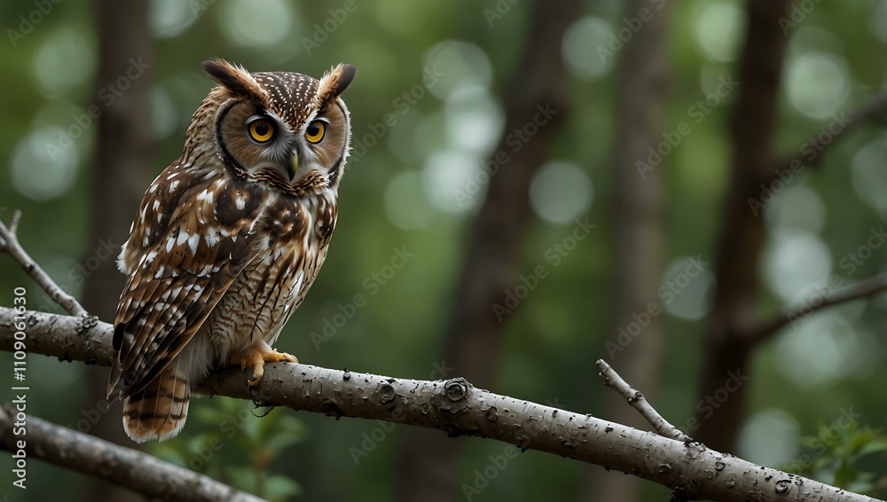 Obraz premium Vector elf owl perched on a branch.