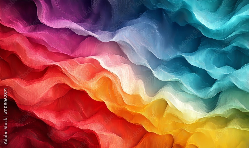 Colorful Digital Waves, Generative AI Colorful Digital Waves, Generative AI