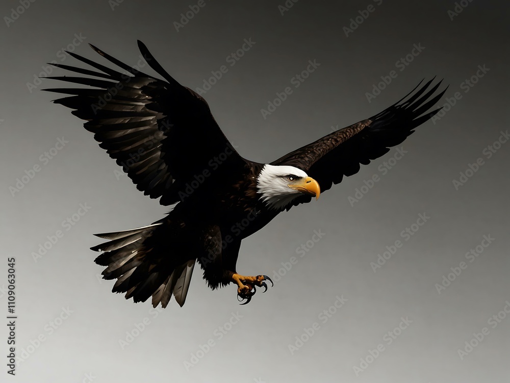 Obraz premium Vector of eagle silhouette in flight.