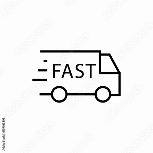 fast delivery truck icon sign vector