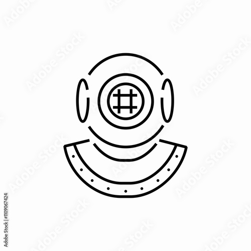 scuba helmet icon sign vector