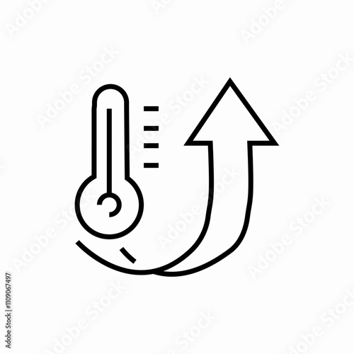 temperature rise icon sign vector