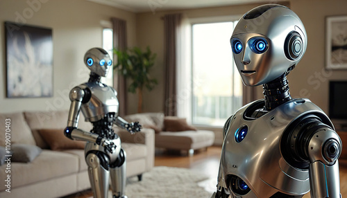feature technology robot talking eachother