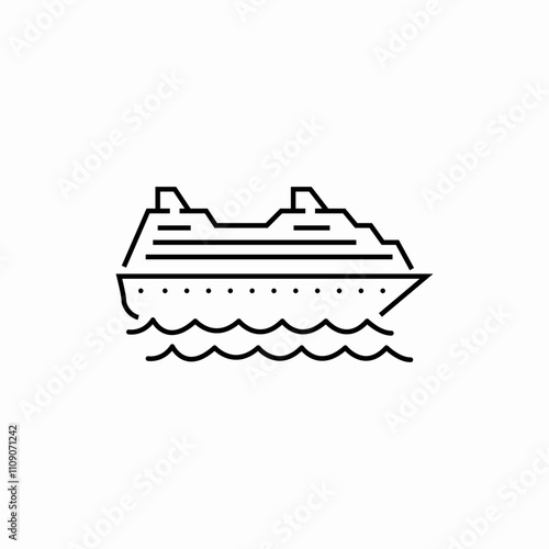 cruise ship icon sign vector