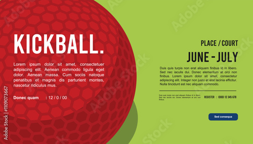 Great attractive editable and memorable kickball poster for competition and tournament event	
