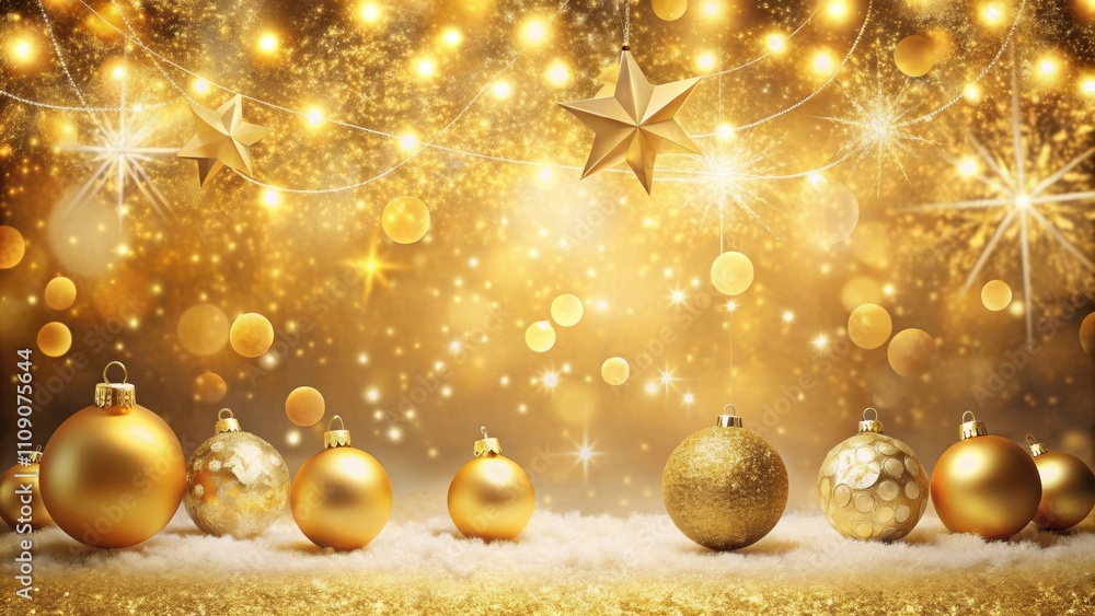 Golden Christmas background with sparkling lights and glittery decorations, golden, Christmas, background, sparkling Golden Christmas background with sparkling lights and glittery decorations, golden, Christmas, background, sparkling