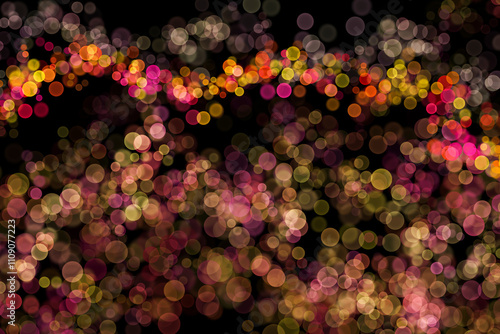 Wallpaper Mural Bokeh lights effect on Pink, Purple, Yellow color, Black Background, Gradient color, Abstract Blur, Glitter, Defocused, Seamless polka dot pattern, Creative, Illustration design Torontodigital.ca