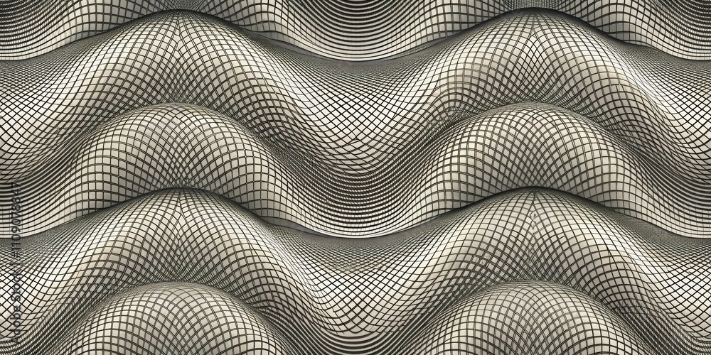 A moire pattern with crossing grey waves and ripples, soft edges, moire ...