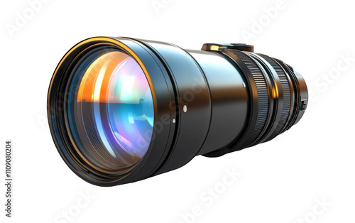 High-Quality Camera Lens on Transparent Background