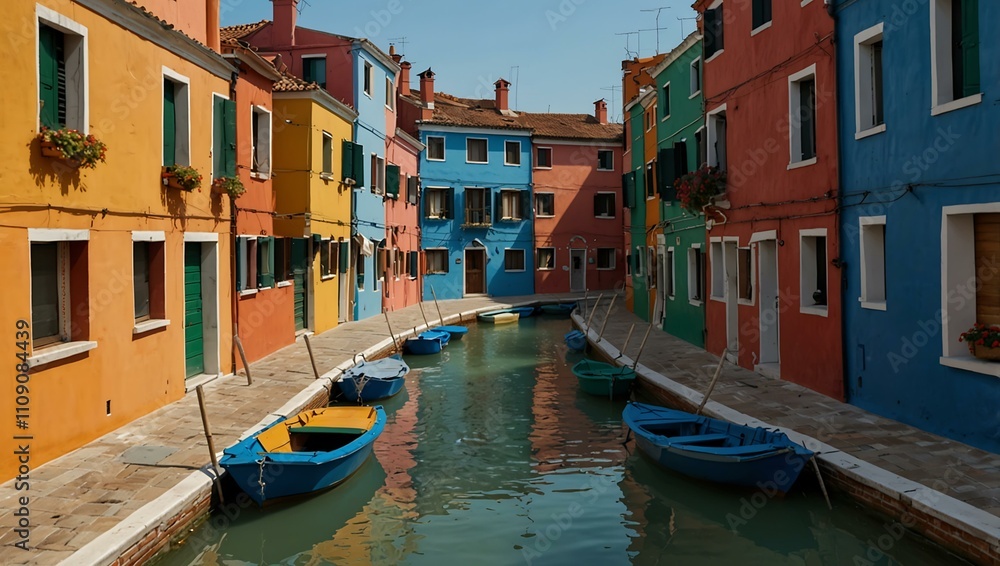 Obraz premium View of Burano Island in Venice.