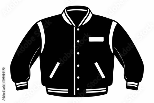 letterman jacket silhouette icon on background,letterman jacket icon vector.