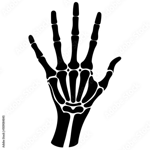 Human wrist carpal bones  silhouette vector icon illustration on white background,medical science isolated.