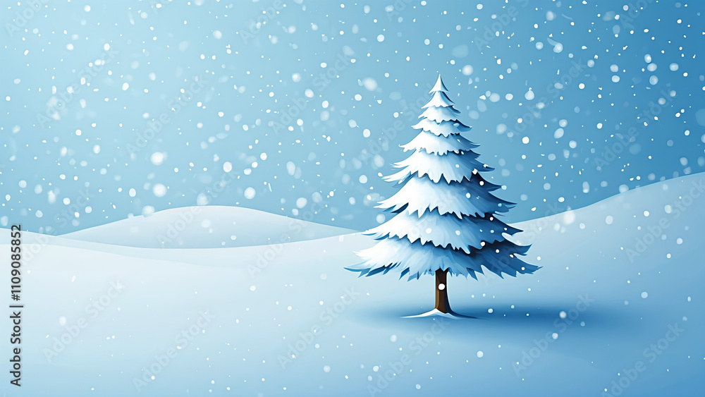 Fototapeta premium christmas tree with snow