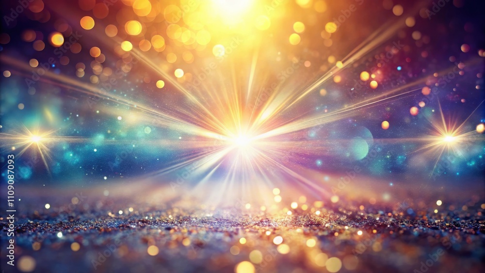 A radiant burst of light illuminates a shimmering celestial landscape, where cosmic dust glitters and distant stars twinkle A radiant burst of light illuminates a shimmering celestial landscape, where cosmic dust glitters and distant stars twinkle