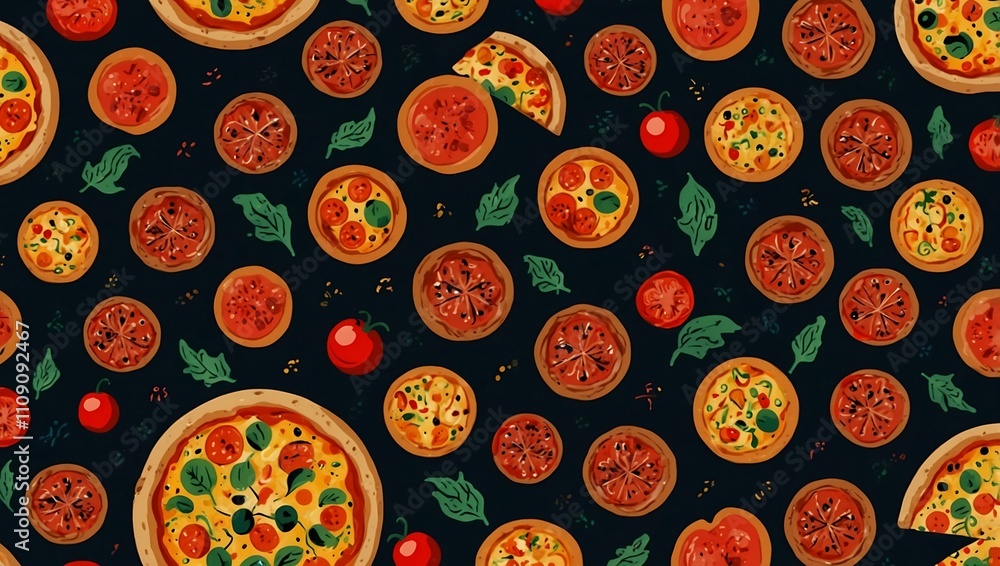 Vector pizza pattern. Vector pizza pattern.