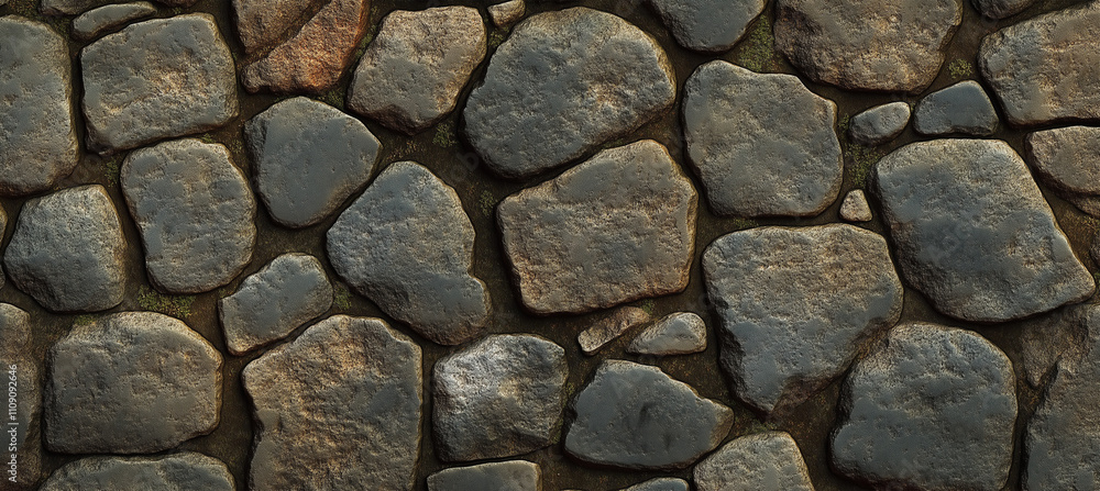 Fototapeta premium Weathered Cobblestone Texture