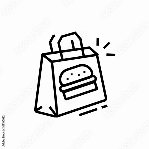 food delivery bag icon sign vector