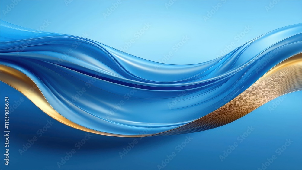 Obraz premium Flowing Blue Gradient Wave Design