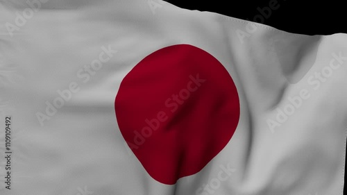 JapanFlag Waving Animation High-Quality Loop in 4K photo