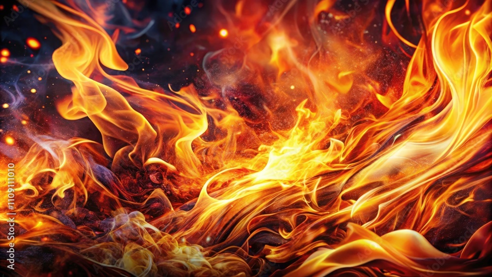 Fototapeta premium Abstract Blaze Fire Flame Texture for Banner Background - Dynamic Double Exposure Photography for Creative Design Elements and Visual Impact