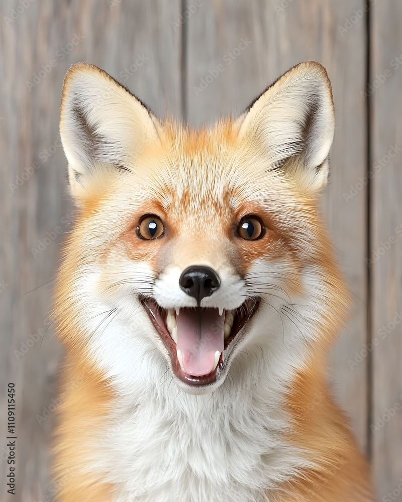 Happy red fox with a playful expression Happy red fox with a playful expression