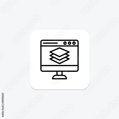 Full Stack Development line icon , vector, pixel perfect, illustrator file photo