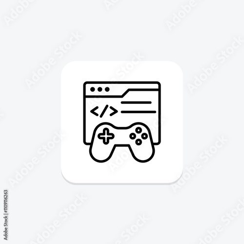 Game Development line icon , vector, pixel perfect, illustrator file