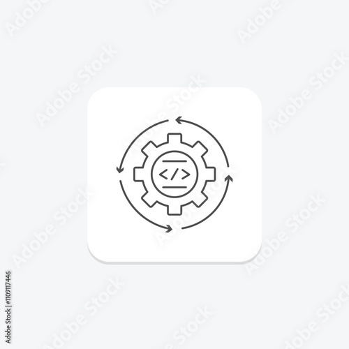 Continuous Integration thinline icon , vector, pixel perfect, illustrator file