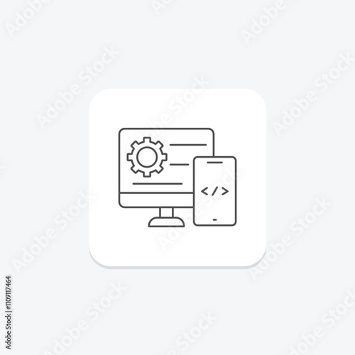 Adaptive Programming thinline icon , vector, pixel perfect, illustrator file