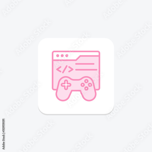 Game Development duotone line icon , vector, pixel perfect, illustrator file