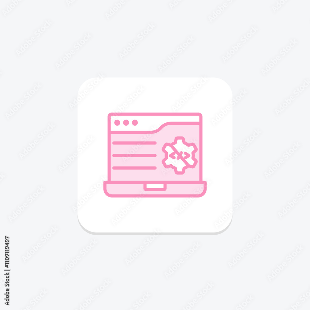 No-Code Development duotone line icon , vector, pixel perfect, illustrator file No-Code Development duotone line icon , vector, pixel perfect, illustrator file