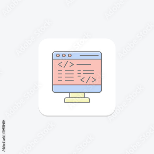 Programming lineal color icon , vector, pixel perfect, illustrator file