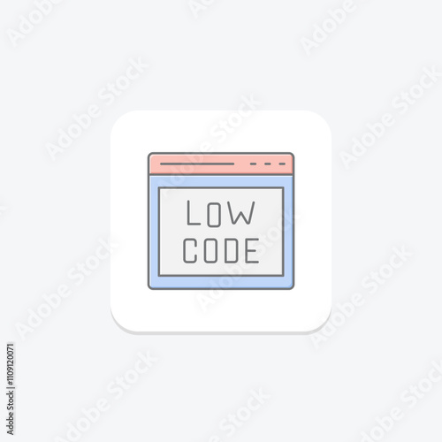 Low-Code Development lineal color icon , vector, pixel perfect, illustrator file photo