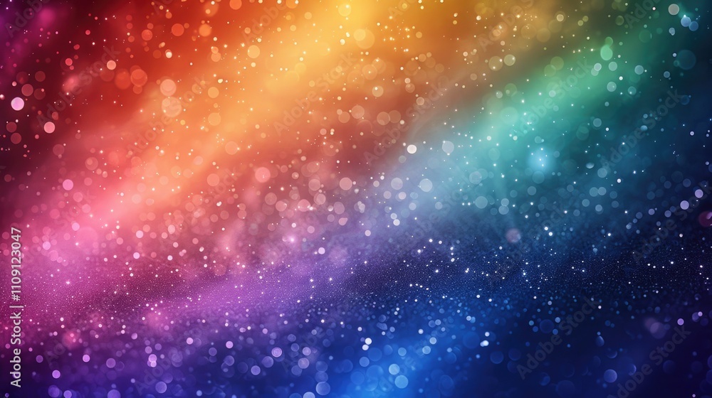 Naklejka premium A vibrant rainbow-colored background filled with numerous bubbles, ideal for use in illustrations and designs