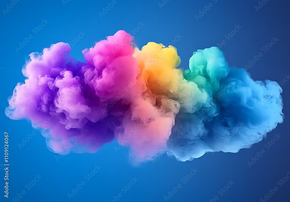Fototapeta premium Colorful background with soft pastel watercolor clouds