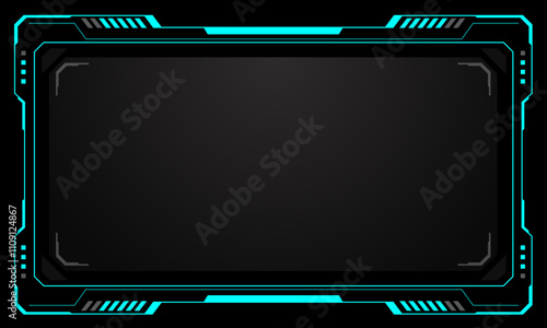 HUD frames blue grey user interface elements design modern technology futuristic control panel screen digital hologram window gaming menu touching cyber monitor set on black background vector