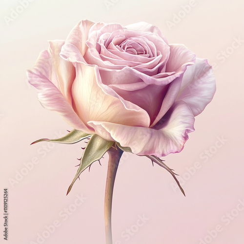 Elegant Pink Rose Blossom Close up